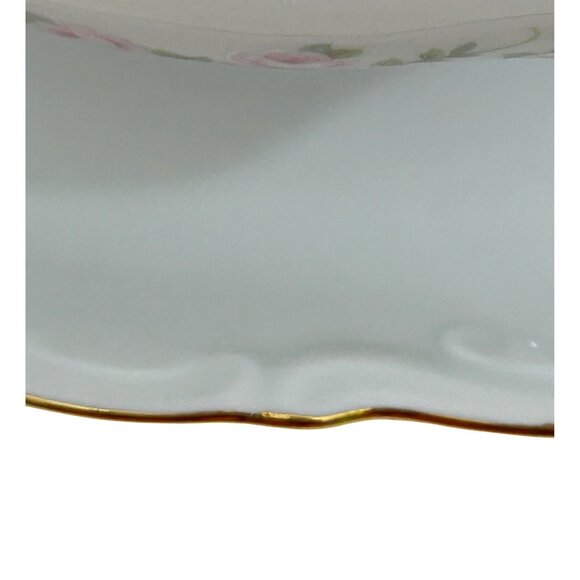 Lady Beatrice Gravy Boat Germany White Pink Roses Daisies Gold Trim Porcelain - Picture 10 of 16